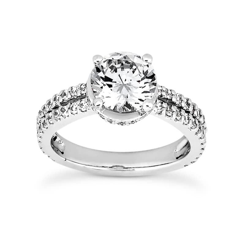 Ladies 14KT White Gold Platinum Fancy Engagement Ring ENR8711