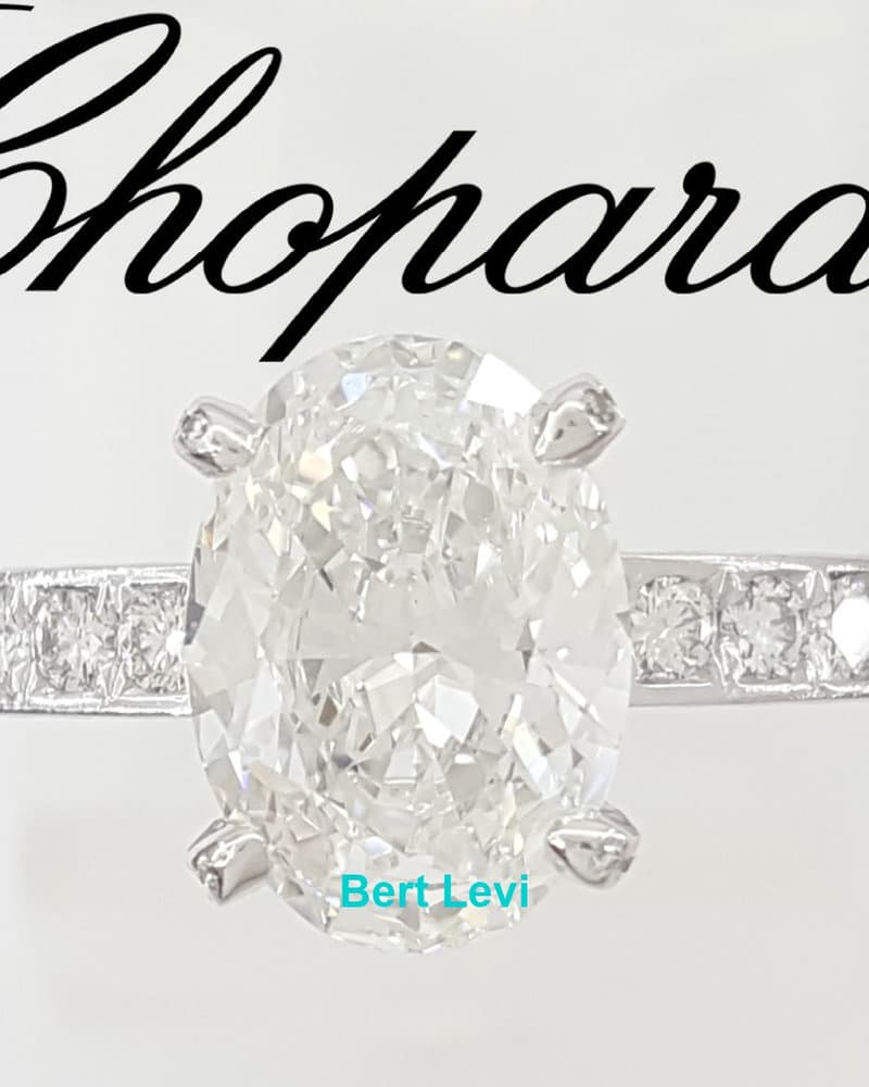 Chopard Oval Diamond Engagement Ring 2.08 ct D Flawless 18k White Gold Rtl $35K