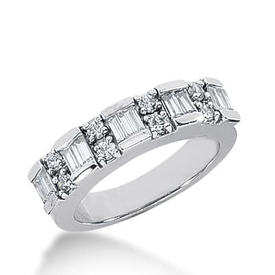 Ladies 14KT White Gold Platinum Diamond Wedding Band WB2255