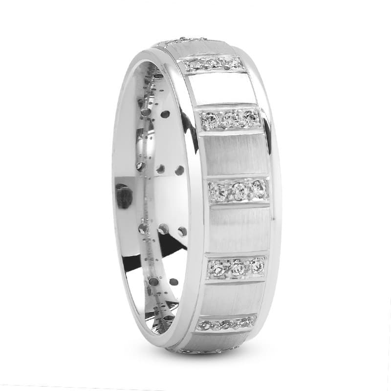 Ladies 14KT White Gold Platinum Traditional Wedding Band DB1078-RD