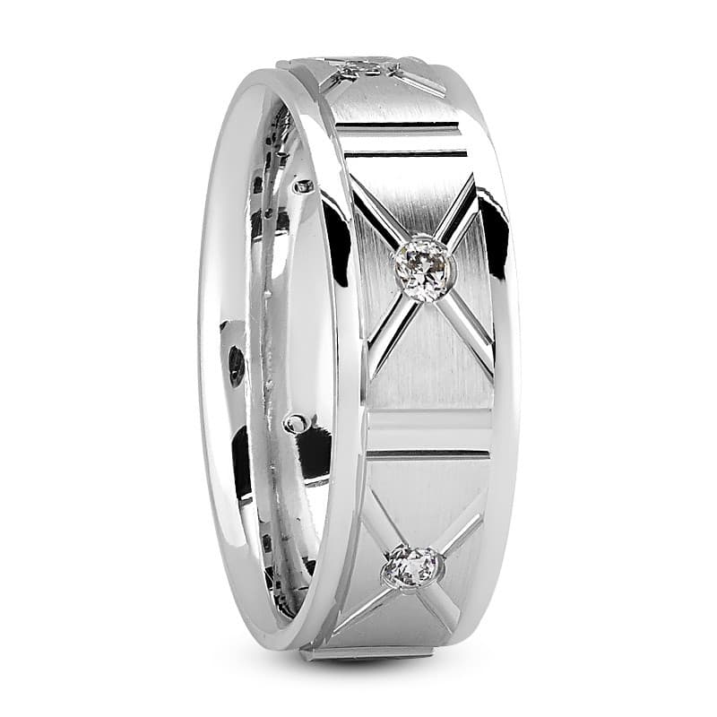 Ladies 14KT White Gold Platinum Traditional Wedding Band DB1062-7.5-RD