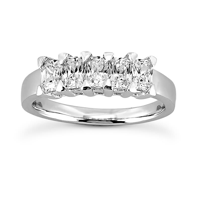 Ladies 14KT White Gold Platinum Diamond Wedding Band WB411