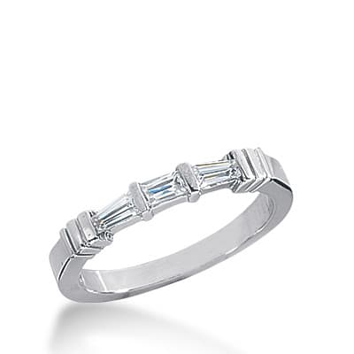 Ladies 14KT White Gold Platinum Diamond Wedding Band WB2371