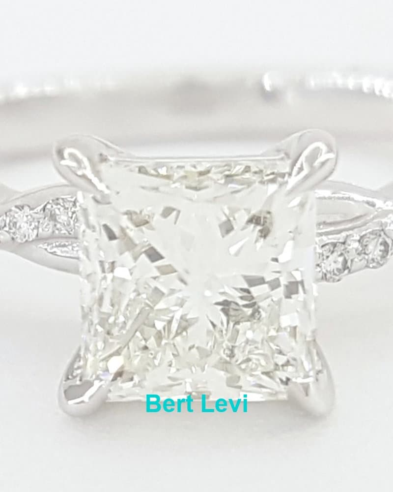 Do Amore Princess Cut Diamond Crossover Engagement Ring 1.1 ct 14K W Gold $7.5K