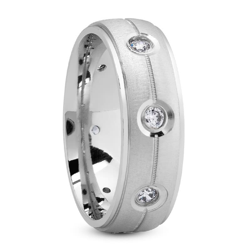 Ladies 14KT White Gold Platinum Traditional Wedding Band DB1031-7-RD
