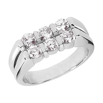 Mens 14KT White Gold Platinum Wedding Band MR1109