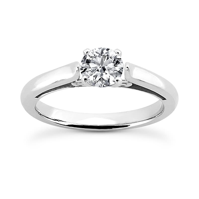 Ladies 14KT White Gold Platinum Solitaire Engagement Set ENS1985-A