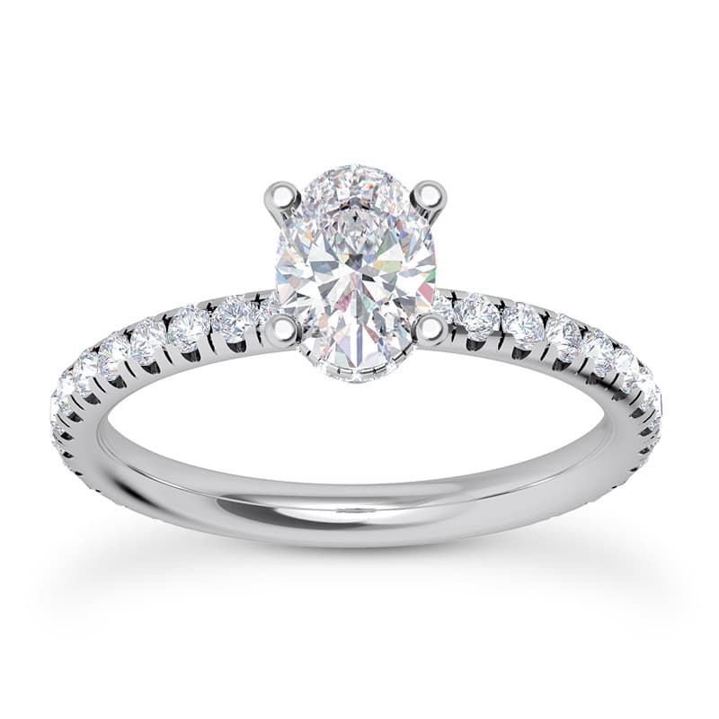 Ladies White Gold Platinum Oval Diamond Engagement Sets ENS2433-7.5x5.5-OV-A
