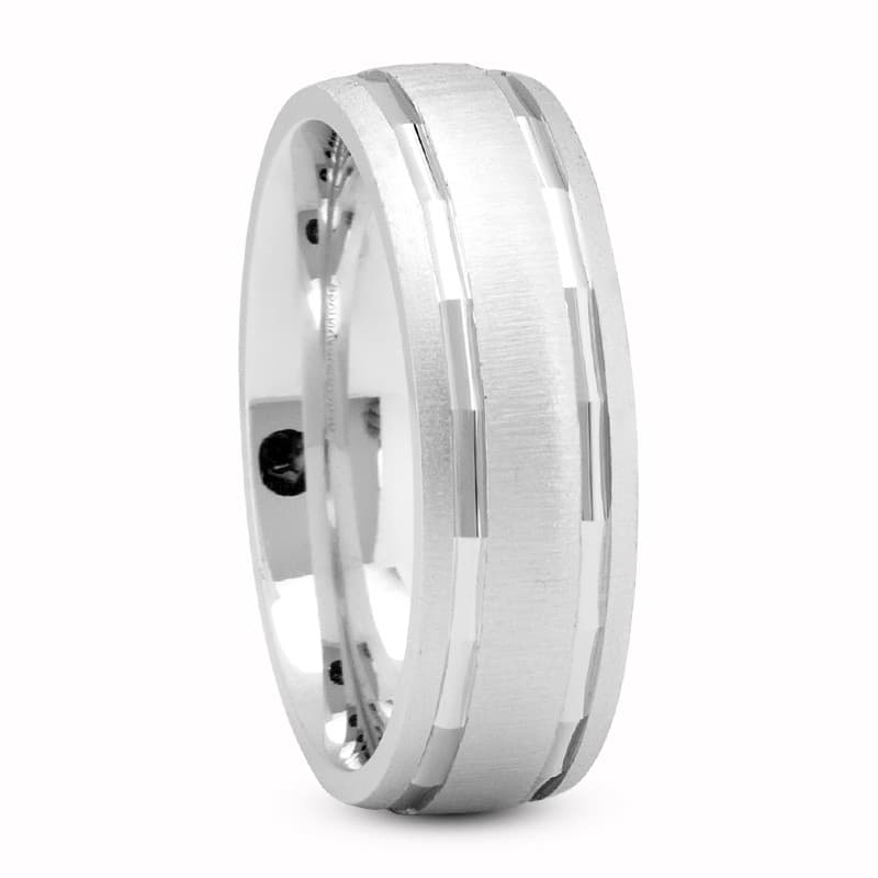 Mens 14KT White Gold Platinum Traditional Wedding Band M1159