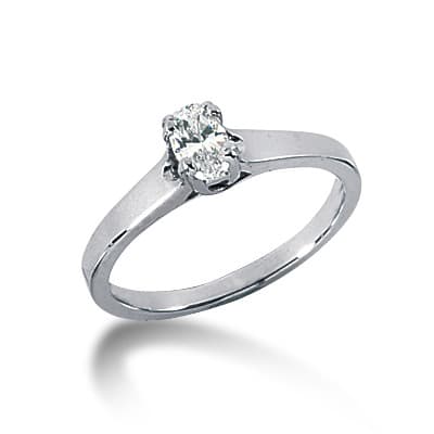 Ladies 14KT White Gold Platinum Solitaires Engagement Ring ENR769