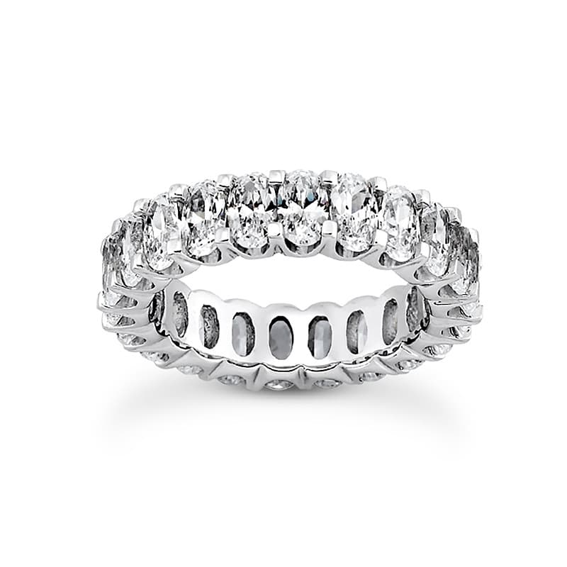 Ladies 14KT White Gold Platinum Eternity Wedding Band EWB429-4x3-4