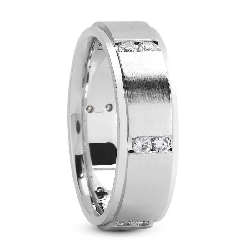 Ladies 14KT White Gold Platinum Traditional Wedding Band DB1185-RD