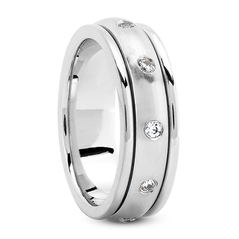 Ladies 14KT White Gold Platinum Traditional Wedding Band DB1310