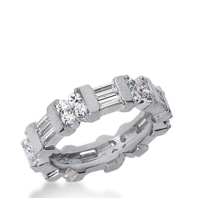 Ladies 14KT White Gold Platinum Eternity Wedding Band EWB228-4