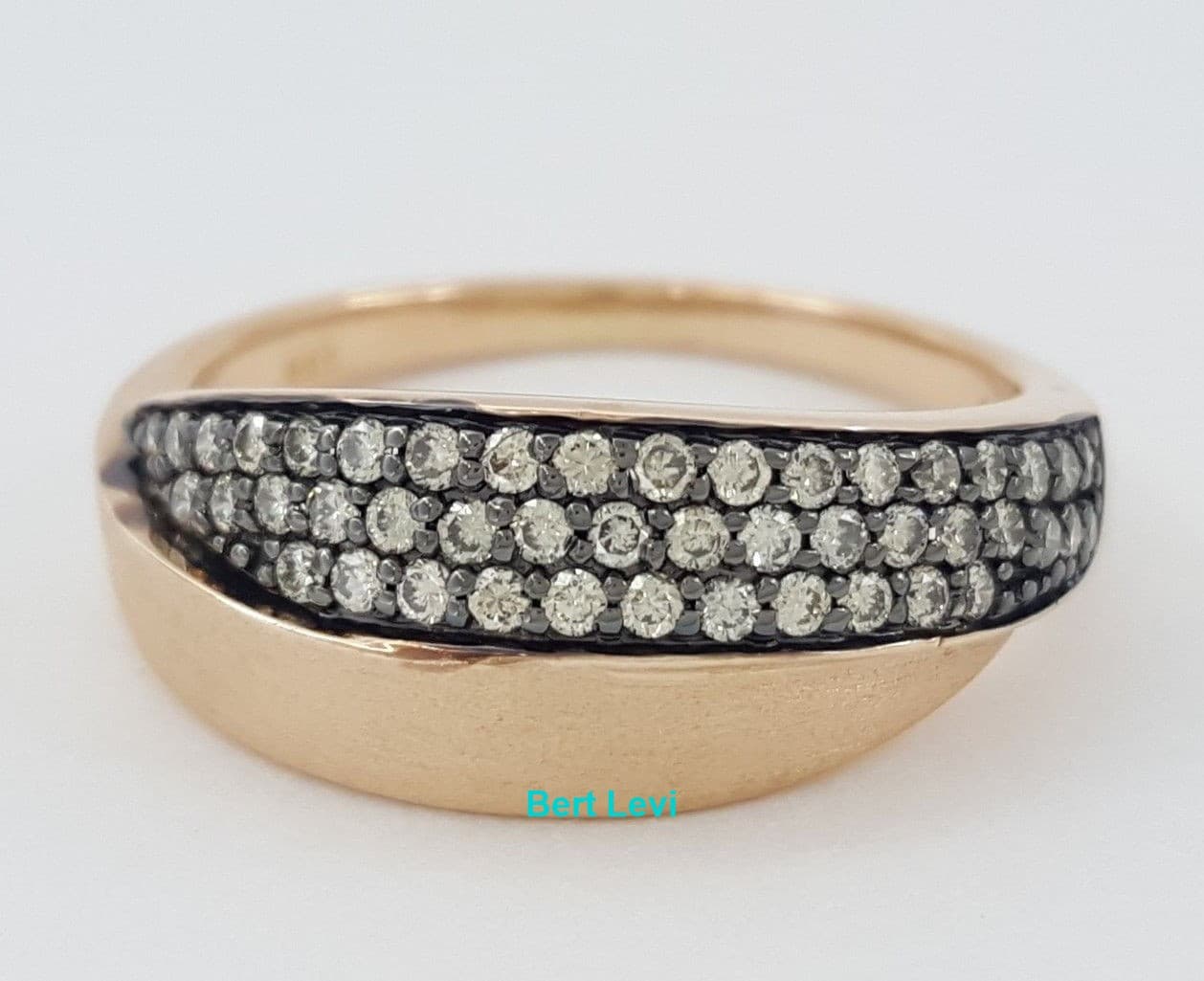 0.35 ct 14K Rose / Pink Gold Champagne Round Brilliant Cut Diamond Ring