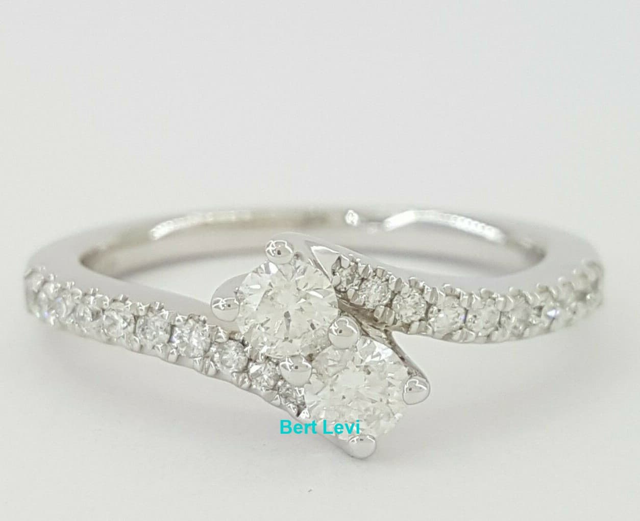 Ever Us Two Stone 0.5 ct 14K White Gold Round Cut Diamond Engagement Ring