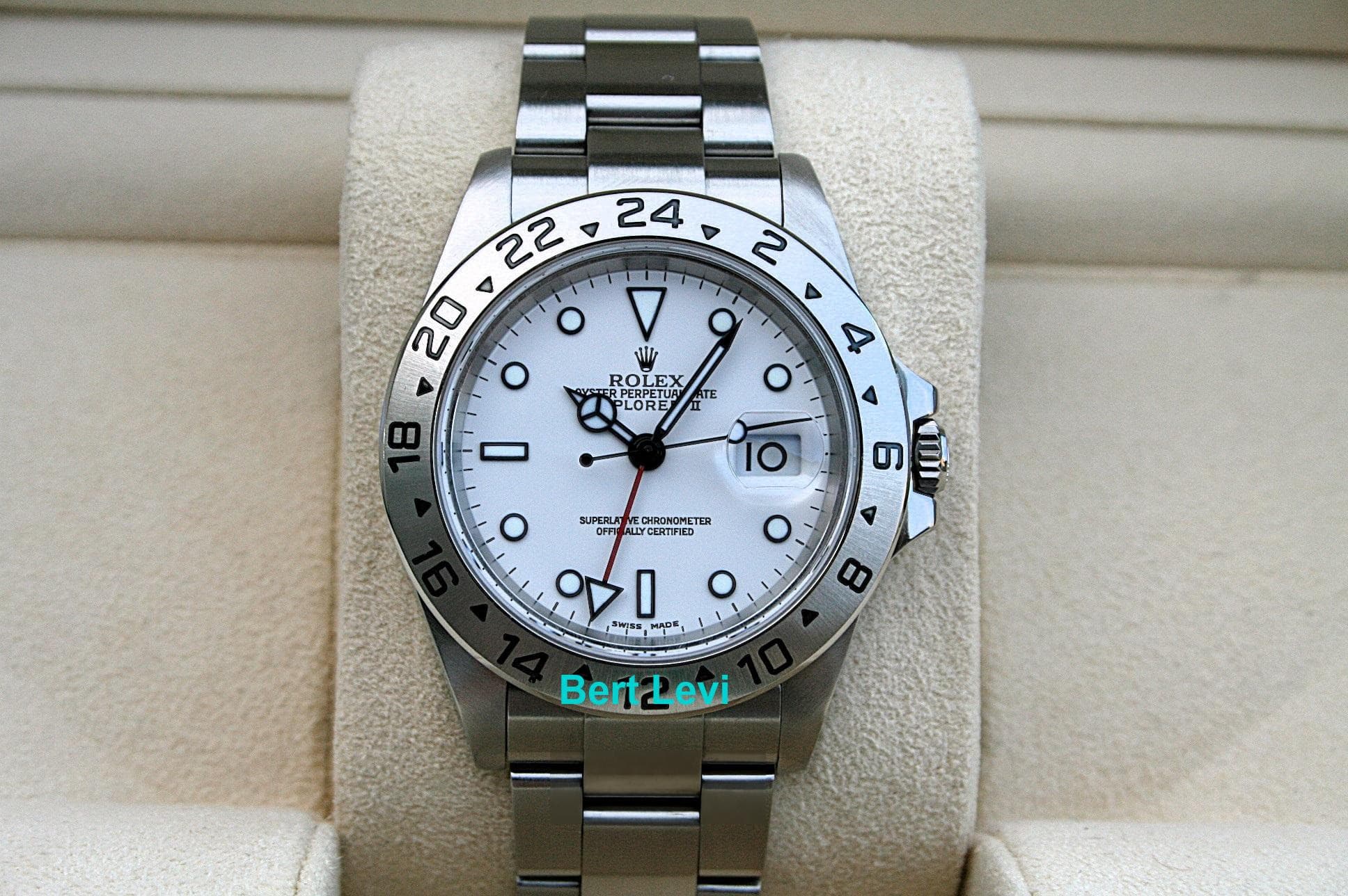 ROLEX 16570 EXPLORER II WATCH WHITE DIAL POLAR 40MM CPO