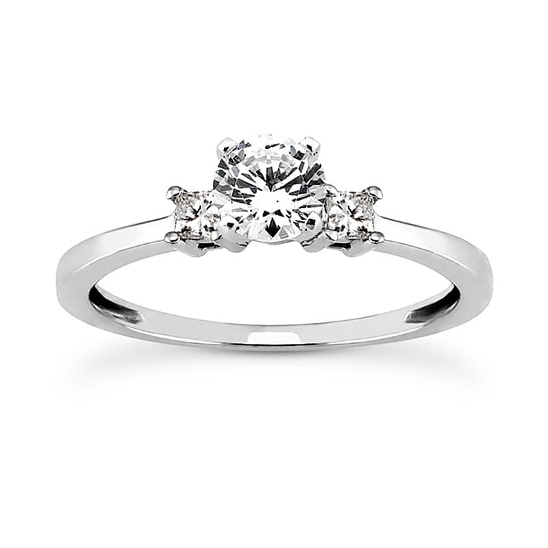 Ladies Princess Diamond Three Stones Engagement Set ENS3107-A