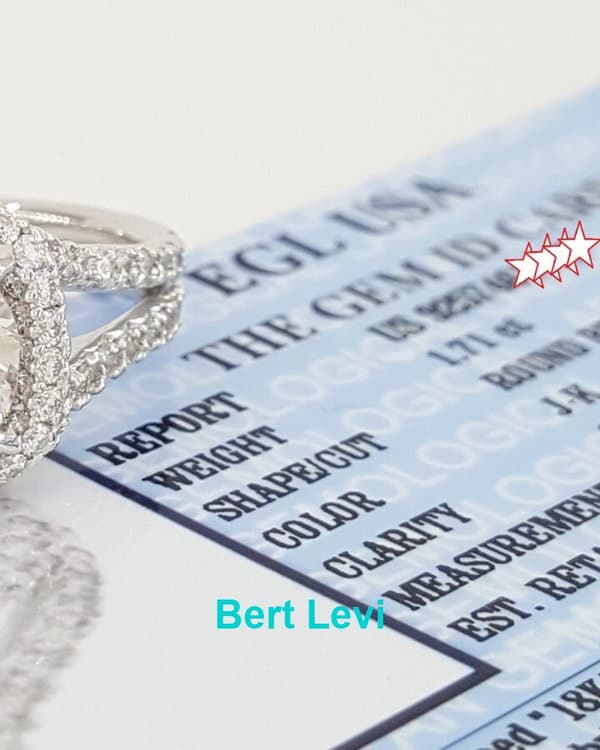 Round Diamond Halo Split Shank Engagement Ring 2.63 ct 18k White Gold Rt $17,430