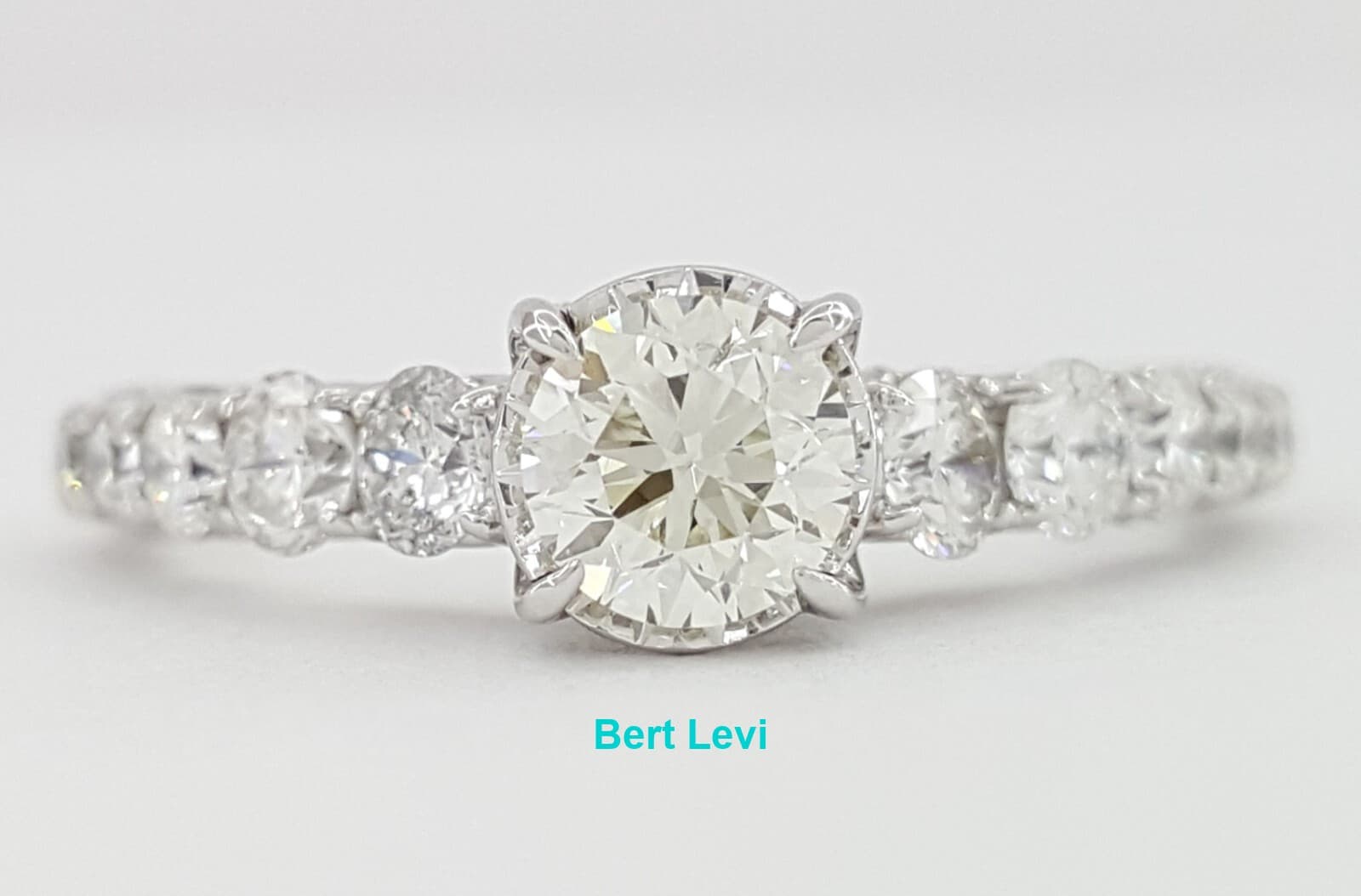 Round Brilliant Cut Diamond 1.1 ct 14k White Gold Engagement Ring