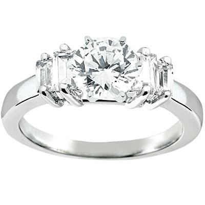 Ladies 14KT White Gold Platinum Fancy Engagement Set ENS4010-A