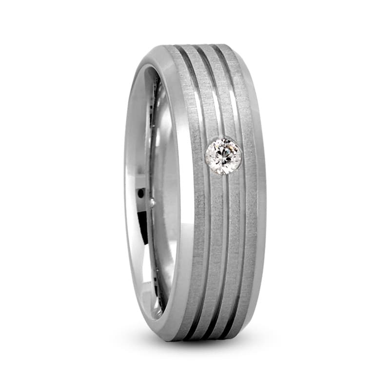 Ladies 14KT White Gold Platinum Traditional Wedding Band DB2002