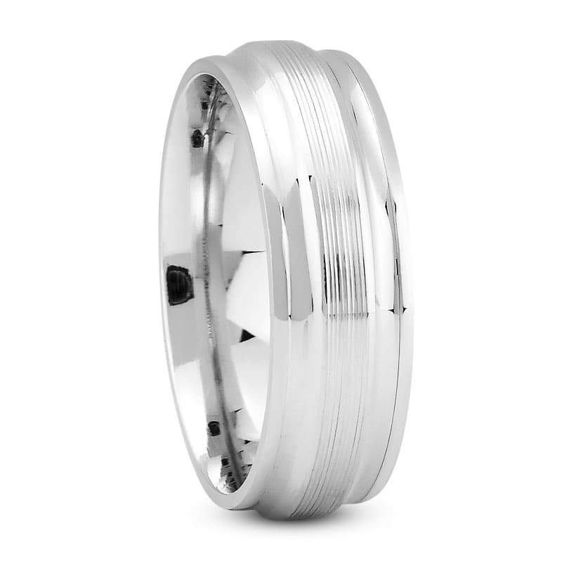 Mens 14KT White Gold Platinum Traditional Wedding Band M1141