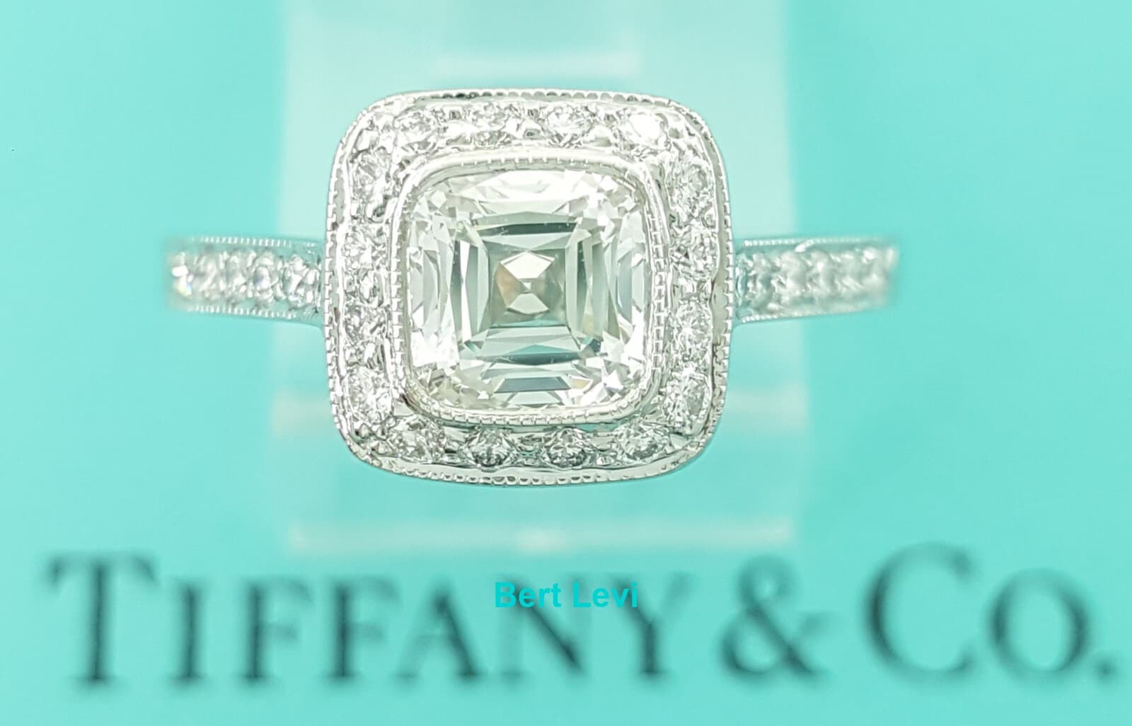 Tiffany & Co Legacy Cushion Diamond Halo Engagement Ring 1.55 ct G/VVS1 $25K