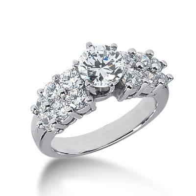 Ladies 14KT White Gold Platinum Fancy Engagement Ring ENR2981