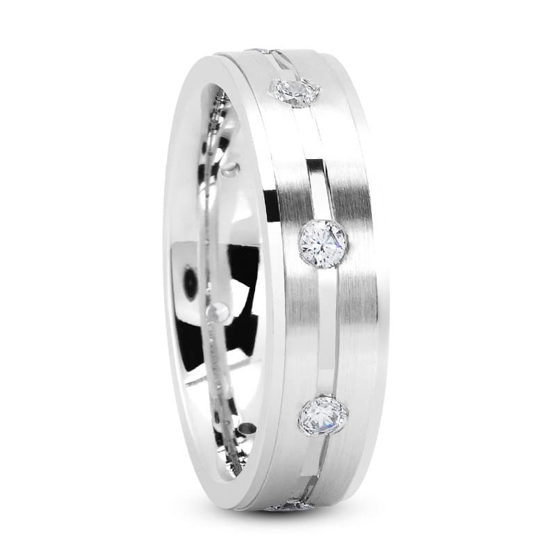 Ladies 14KT White Gold Platinum Traditional Wedding Band DBM287-5-RD