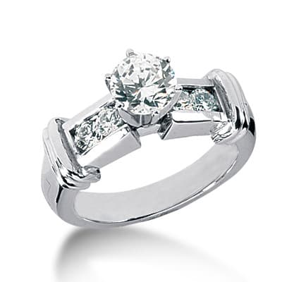 Ladies 14KT White Gold Platinum Fancy Engagement Ring ENR1105