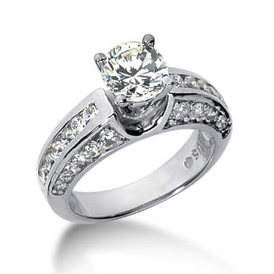Ladies 14KT White Gold Platinum Fancy Engagement Ring ENR6459