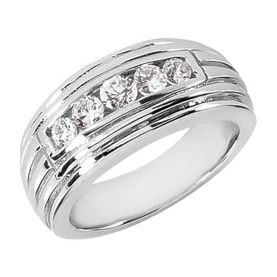 Mens 14KT White Gold Platinum Wedding Band MR1341