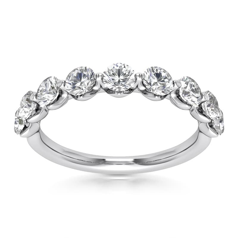 Ladies 14KT White Gold Platinum Diamond Wedding Band WB5407