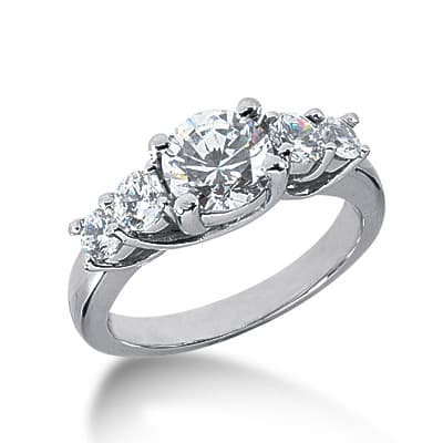 Ladies 14KT White Gold Platinum Fancy Engagement Ring ENR2975