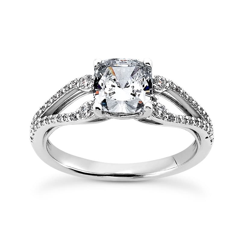 Ladies 14KT White Gold Platinum Fancy Engagement Ring ENR9309-5.5x5.5