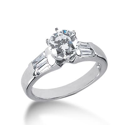 Ladies 14KT White Gold Platinum Fancy Engagement Ring ENR2355