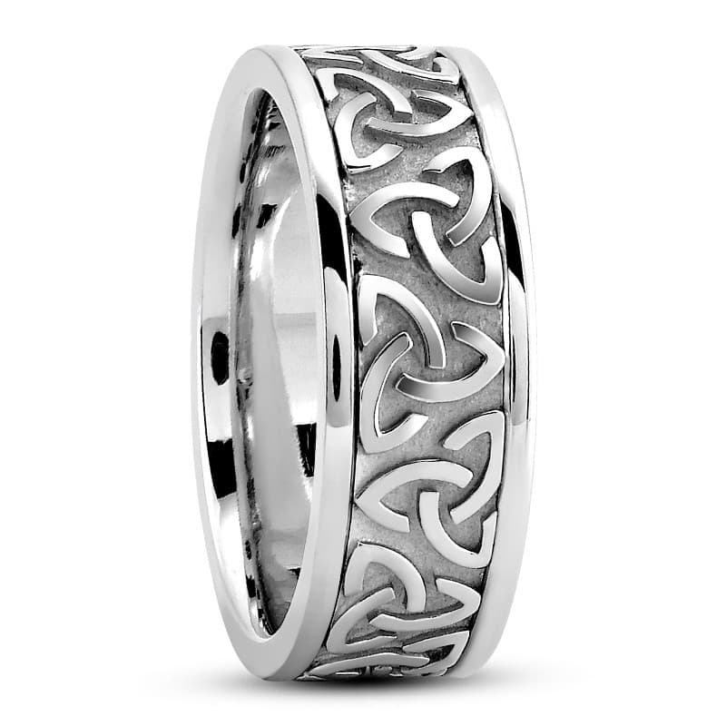 Ladies 14KT White Gold Platinum Traditional Wedding Band HM222