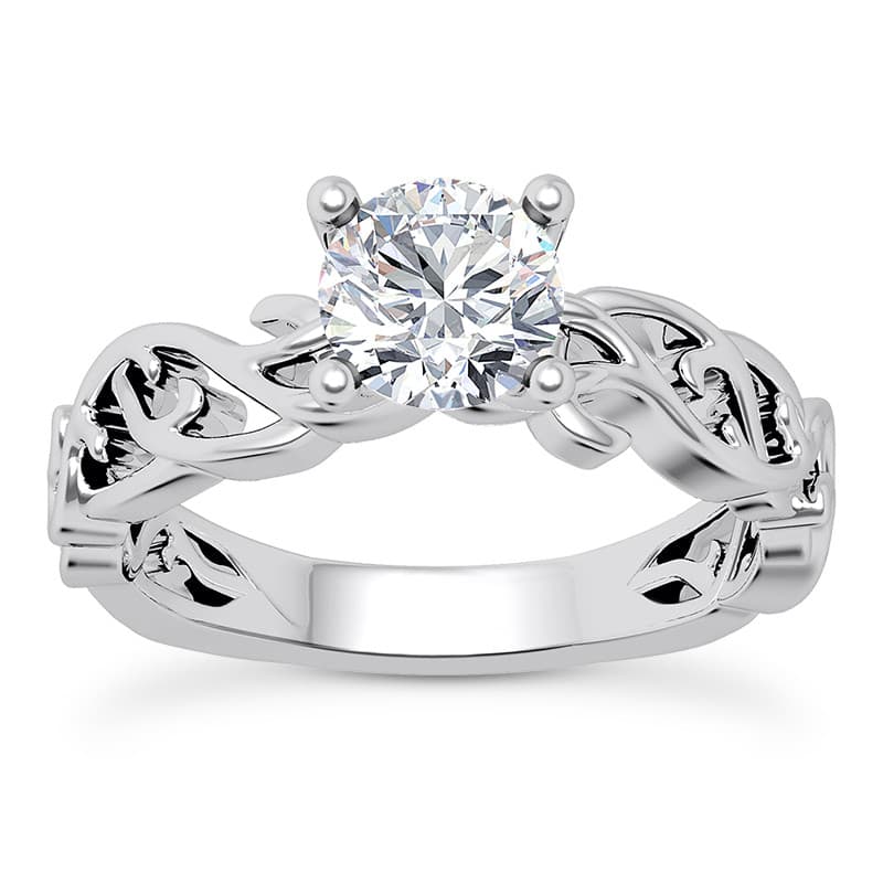 Ladies 14KT White Gold Platinum Fancy Engagement Set ENS2246-1.5-A