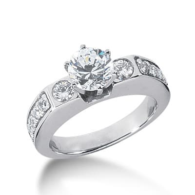 Ladies 14KT White Gold Platinum Fancy Engagement Ring ENR3017