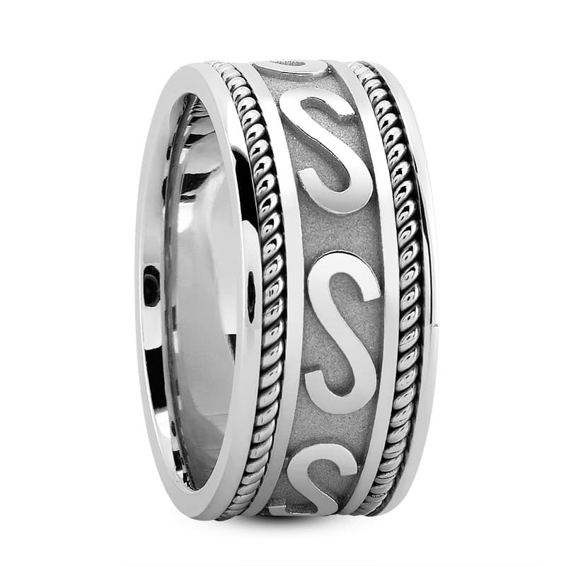 Ladies 14KT White Gold Platinum Traditional Wedding Band HM253