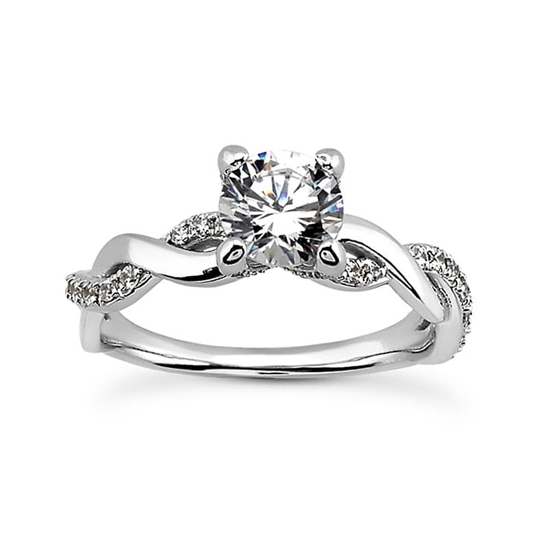 Ladies 14KT White Gold Platinum Fancy Engagement Set ENS2207-1.50-A
