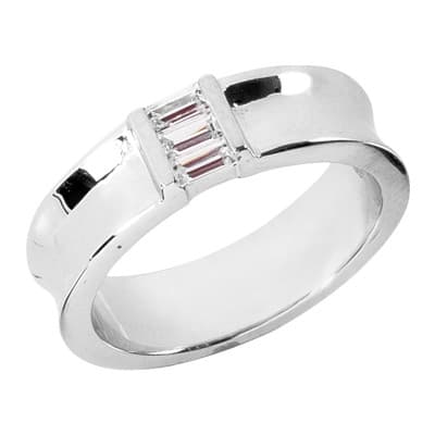 Ladies 14KT White Gold Platinum Wedding Band Set WBS206-G