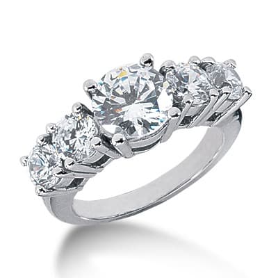 Ladies 14KT White Gold Platinum Fancy Engagement Ring ENR2231
