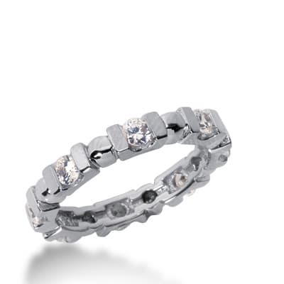 Ladies 14KT White Gold Platinum Eternity Wedding Band EWB200-4