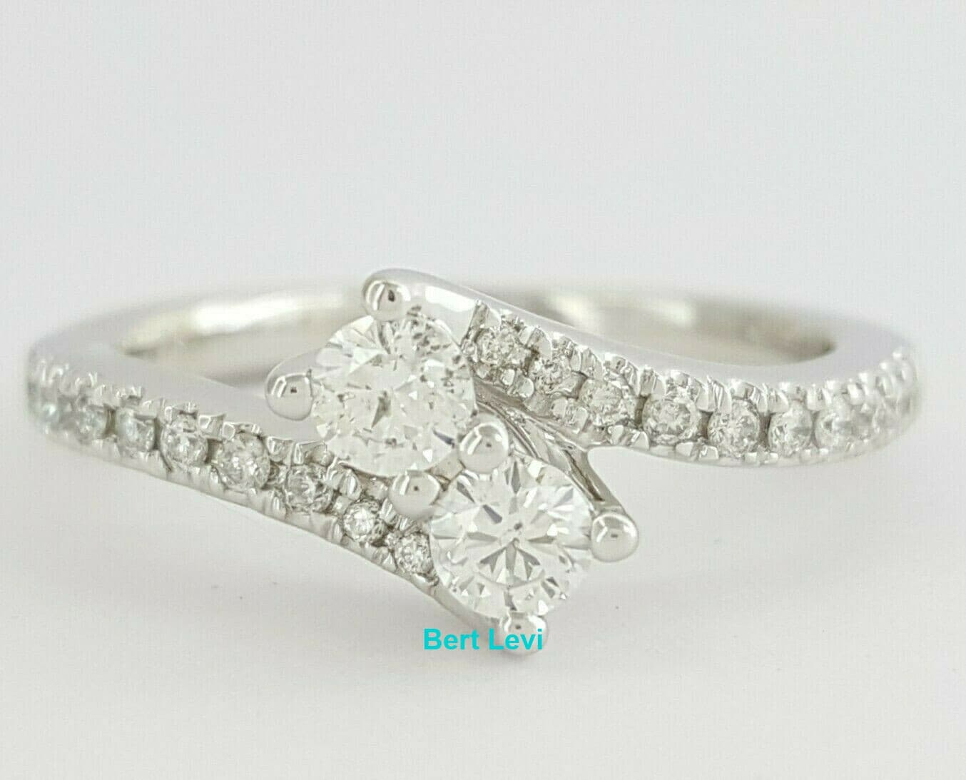 Ever Us Two Stone 0.5 ct 14K White Gold Round Cut Diamond Engagement Ring