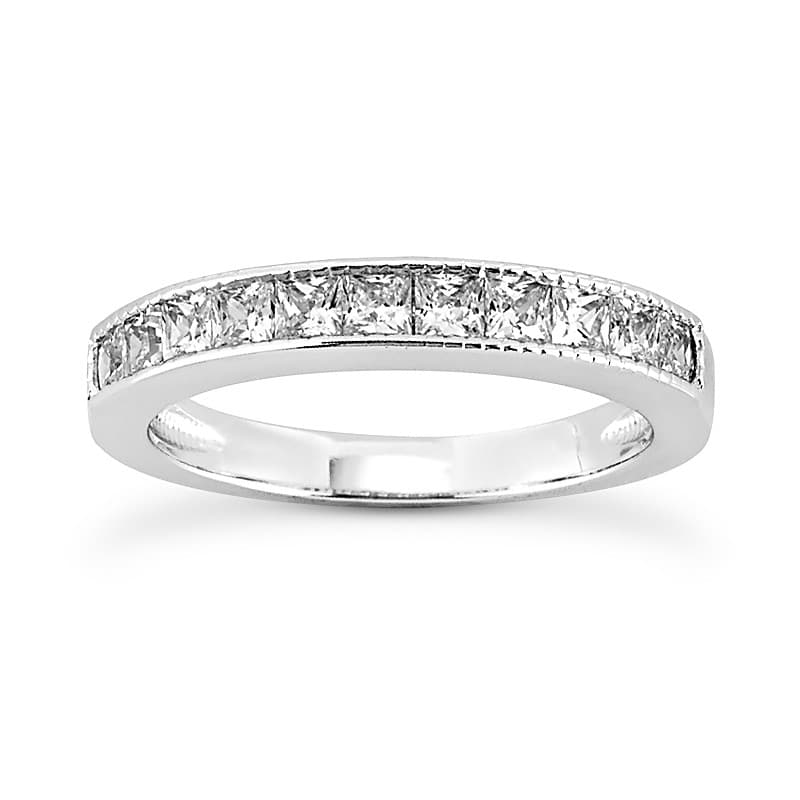Ladies 14KT White Gold Platinum Diamond Wedding Band WB5255