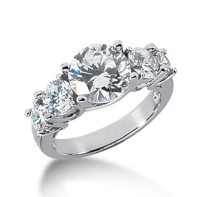 Ladies 14KT White Gold Platinum Fancy Engagement Ring ENR2976