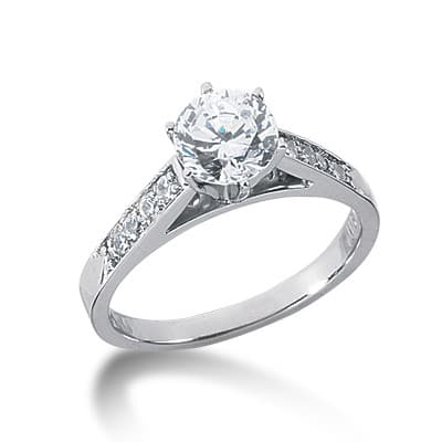 Ladies 14KT White Gold Platinum Fancy Engagement Ring ENR1841