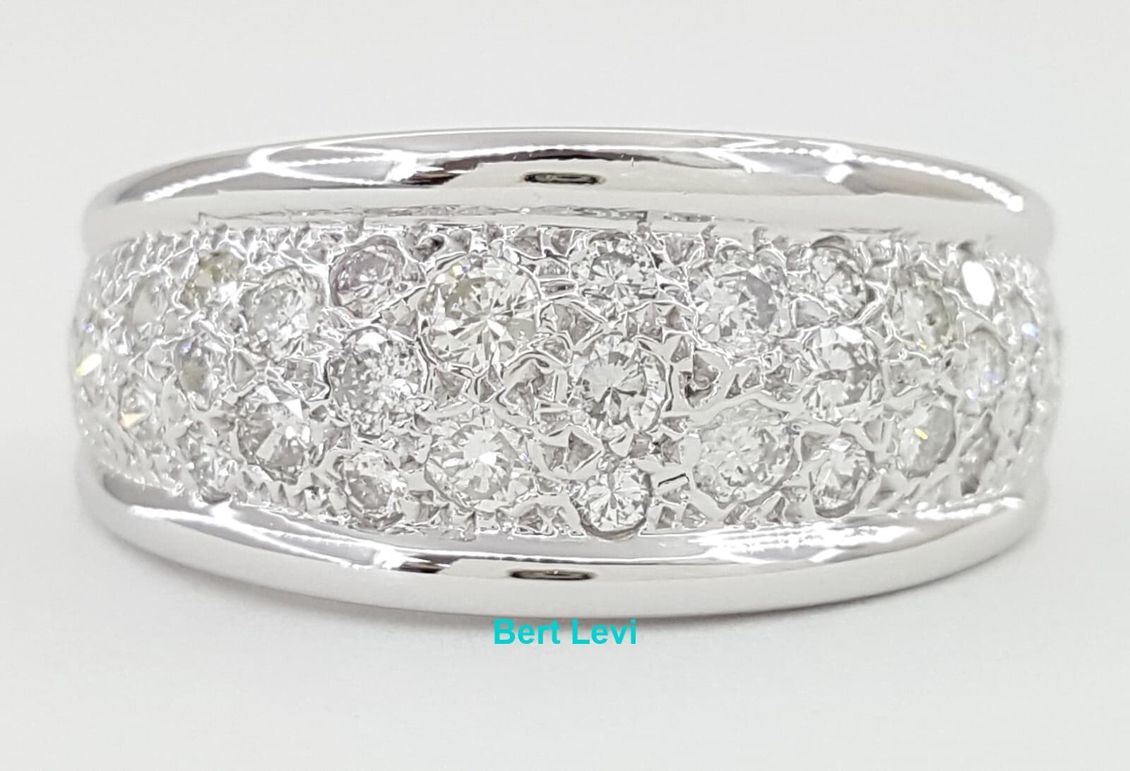Diamond Pave Ring 1 ct 14K White Gold 10mm